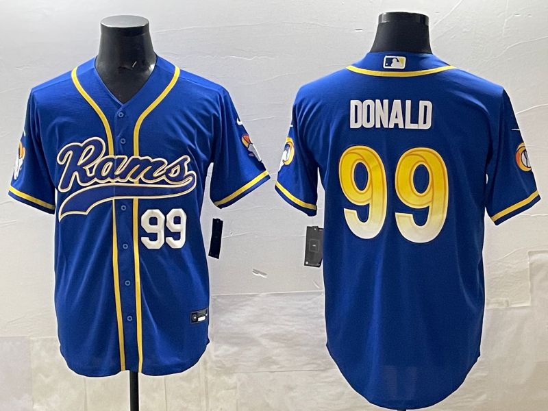 Men 2025 Los Angeles Rams #99 Donald Blue Second generation joint name Nike Limited NFL Jersey style 06->ncaa teams->NCAA Jersey